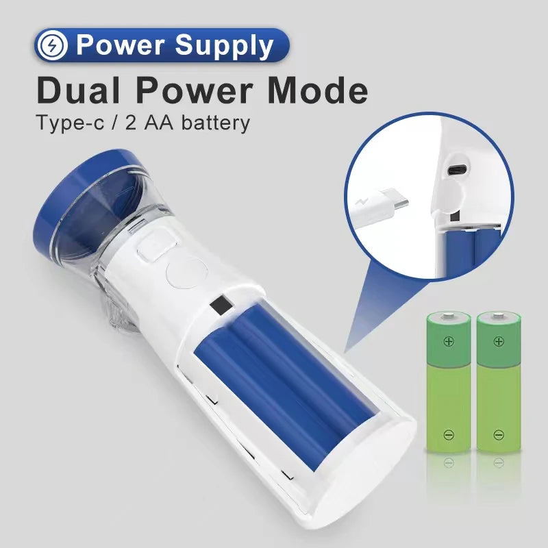 Medical Handheld Nebulizer, Ultrasonic Micro Net Silent Nebulizer, Adult and Child Asthma Emergency Nebulizer.