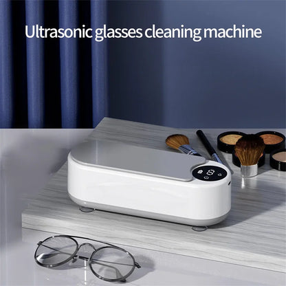 Portable Glasses Cleaning Machine Ultrasonic Cleaner with 450ml Capsule, Jewelry Cleaner for Rings and Makeup Brush.