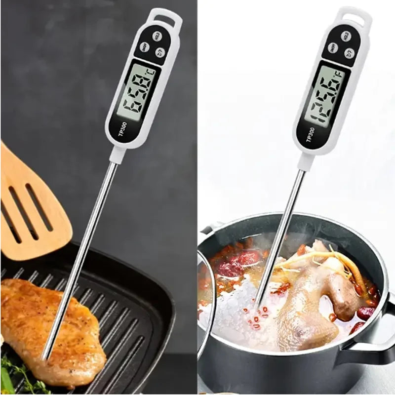 Food Thermometer Digital Real-Time Reading food And Beverage Thermometer With LCD Display And Probe Electronic Kitchen Thermomet.