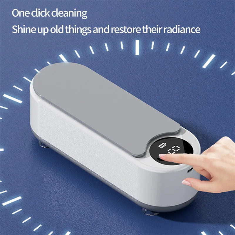 Portable Glasses Cleaning Machine Ultrasonic Cleaner with 450ml Capsule, Jewelry Cleaner for Rings and Makeup Brush.