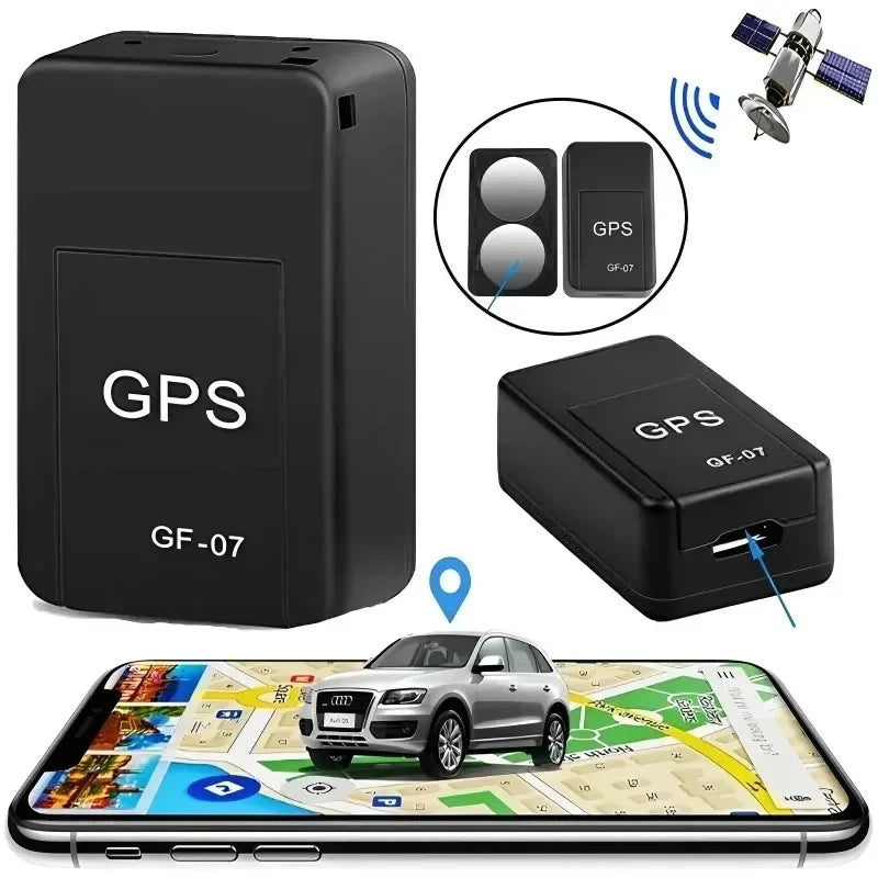 GPS locator GF-07, compact precise car vehicle tracker, accurate remote positioning.