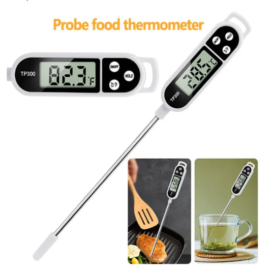 Food Thermometer Digital Real-Time Reading food And Beverage Thermometer With LCD Display And Probe Electronic Kitchen Thermomet.