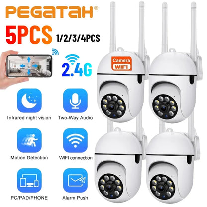 Wireless Surveillance Camera, Outdoor Security Protection Monitor, Waterproof Home Track, Alarm, WiFi, 2.4G, 1080P, 4.0X Zoom.