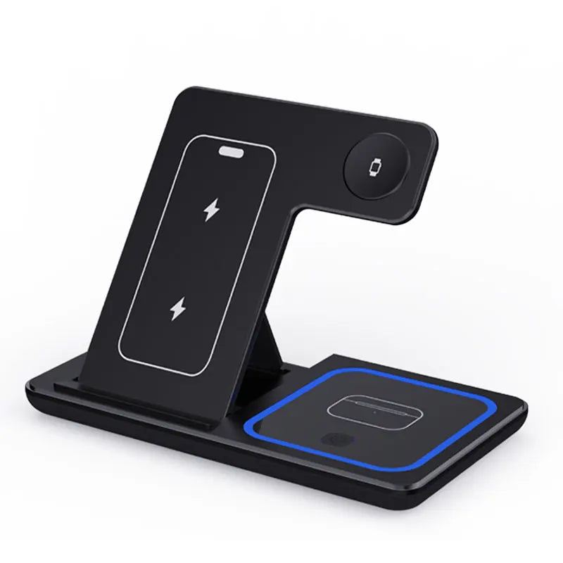 Foldable Charging Dock for Smartphones, Wireless Charger Stand 3 in 1 Foldable Charging Station 30W.