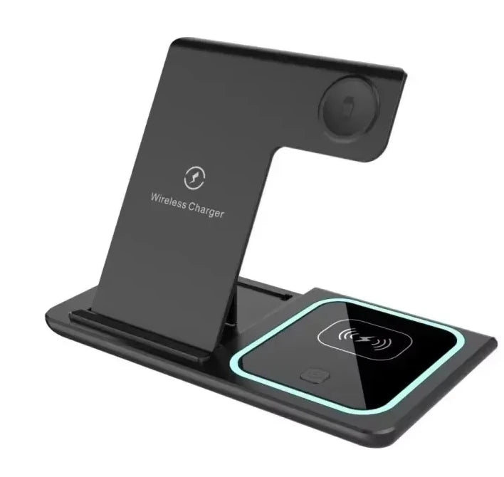 Foldable Charging Dock for Smartphones, Wireless Charger Stand 3 in 1 Foldable Charging Station 30W.