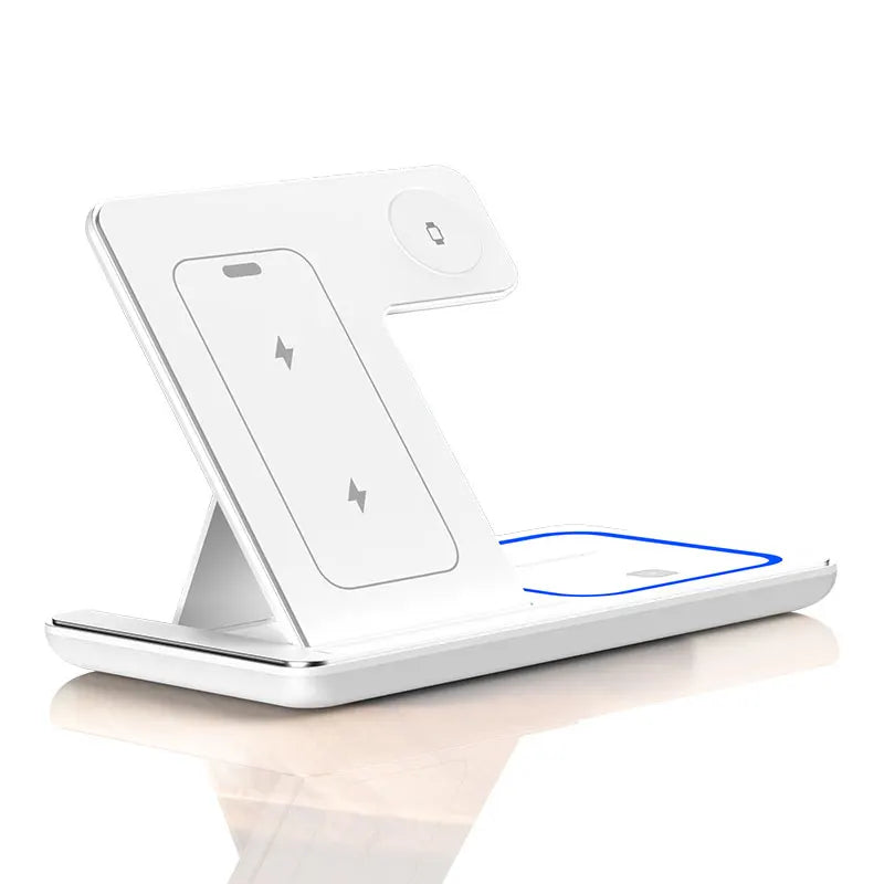 Foldable Charging Dock for Smartphones, Wireless Charger Stand 3 in 1 Foldable Charging Station 30W.