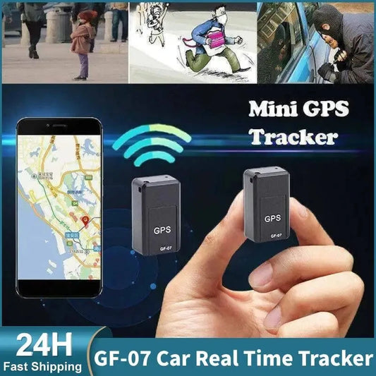 GPS locator GF-07, compact precise car vehicle tracker, accurate remote positioning.