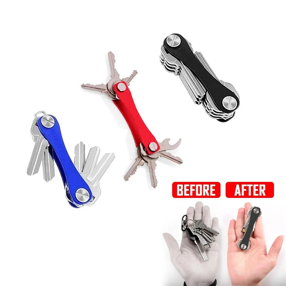 Protable Smart Key Chain Outdoor Mini Keychain Compact Key Decorative Holder Clip Home Storage Metal Key Clip Aluminum Organizer.